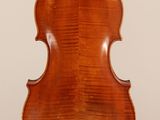 an old violin with a wooden back and a long neck