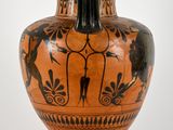 a vase with a design on it on a white background