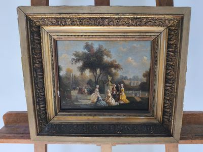 a picture of a picture of a painting on a easel