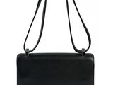 the row black leather shoulder bag