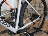 a close up of a bicycle on a bike stand