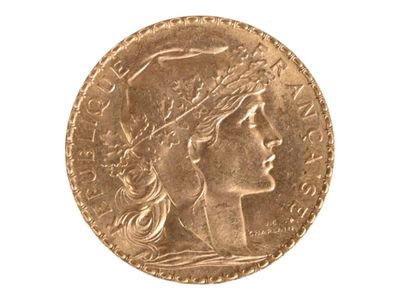 Pièce de 20 francs or au coq, 1912. Petites usures. - Photo 1