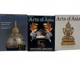 three books of art and crafts of asia on a white background