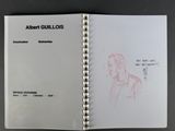 an open book with a drawing of a man on it