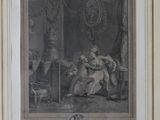 an old picture of a woman sitting in a room with a cat