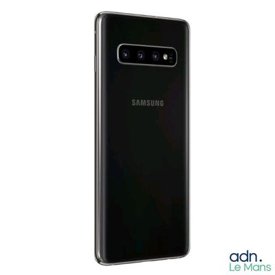 the back of a black samsung s10 with the camera open
