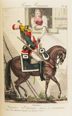 a drawing of a man on a horse with a sword