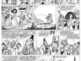 une page d'une bande dessinée représentant une sorcière et d'autres personnages