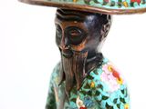 a figurine of a man with a hat on his head