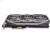 a close up of a video card with three fans on top of it