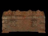 an image of an old chest on a black background