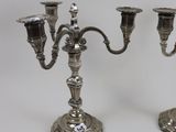 pair of antique silver plated candelabs with candlesticks