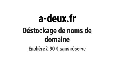Nom de domaine a-deux.fr. Catégorie: Services à la personne.