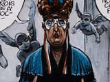 a cartoon of a man wearing a crown and holding a bible