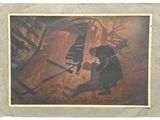 une photo d'un tableau représentant un garçon jouant du piano
