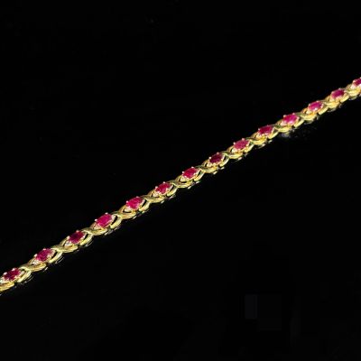 Bracelet souple en or jaune 585/1000 (14K) composé de maillo…