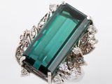 green tourmaline and diamond cocktail ring