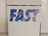 a white box with the word fast written on it