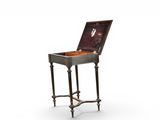 an image of a small wooden table with a drawer on it
