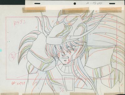 drawing of a woman with long hair and a horned head