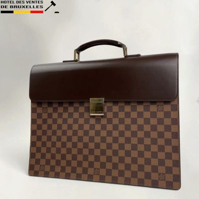 louis vuitton damier briefcase in brown and brown