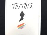 a book cover with a silhouette of a man ' s head and the words tintins