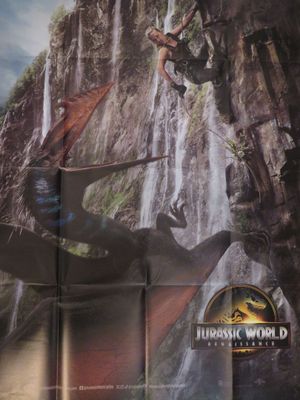 une grande affiche représentant un homme en train d'escalader une montagne