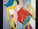 une image représentant un tableau où figurent une femme et un homme tenant un couteau