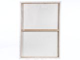 an image of a picture of a white window with a wooden frame
