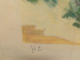 an image of a painting of a tree in a field