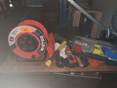 a picture of a table with tools and tools on it