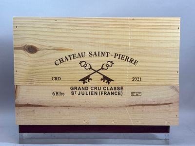 Château Saint-Pierre, grand cru classé – 6 bouteilles de vin dans un coffret en bois