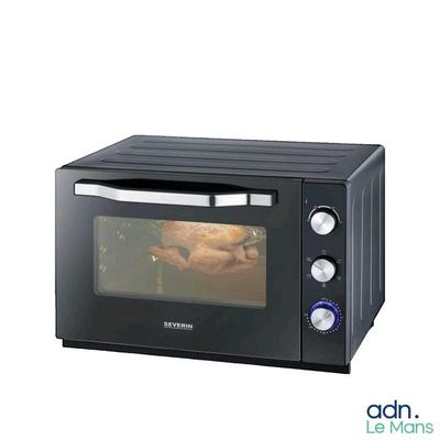 an image of a black toaster oven on a white background
