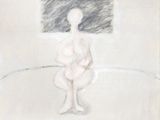 dessin représentant une personne assise sur une chaise devant une fenêtre