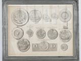 a picture of a picture of a collection of coins in a frame