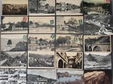 many old photographs of a town and a river