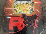 a close up of a pokemon trading card box with a mouse on it