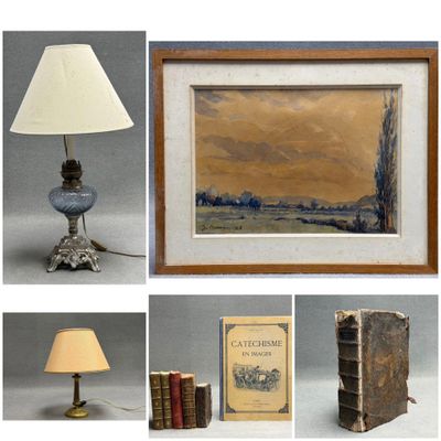 Lot comprenant : Six livres religieux XIX°: -Catéchisme en i…