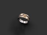 une bague en argent et en or ornée d'une croix