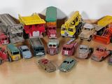 a lot of toy trucks that are sitting on the floor