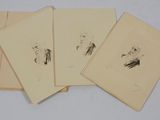 four cards with a drawing of a man and a woman on them