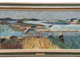 une image représentant un tableau où l'on voit un homme et une femme au bord d'une rivière