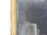 a painting on the wall of a room with a mirror
