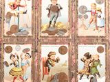 several children playing with toys and coins on a table