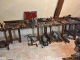 a room with a lot of tools on a table