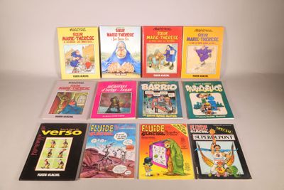 plusieurs livres pour enfants sont alignés sur une surface blanche
