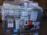 a large metal cage with many items inside of it