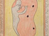 an old book with a drawing of a man and a woman in the shape of a heart