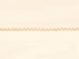 a close up of a pearl beaded necklace on a white background