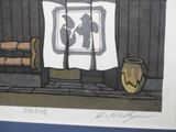 a picture of a picture of a man and a woman on a porch